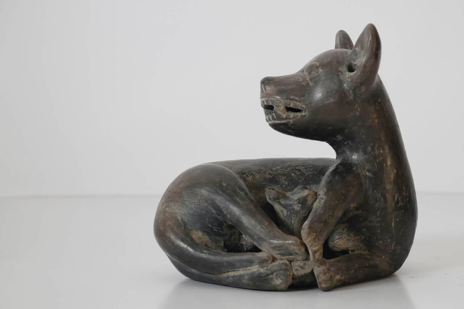 Mexican  21st Century Set of Four Ceramic Gray Replica Xoloitzcuintle Dogs For Sale