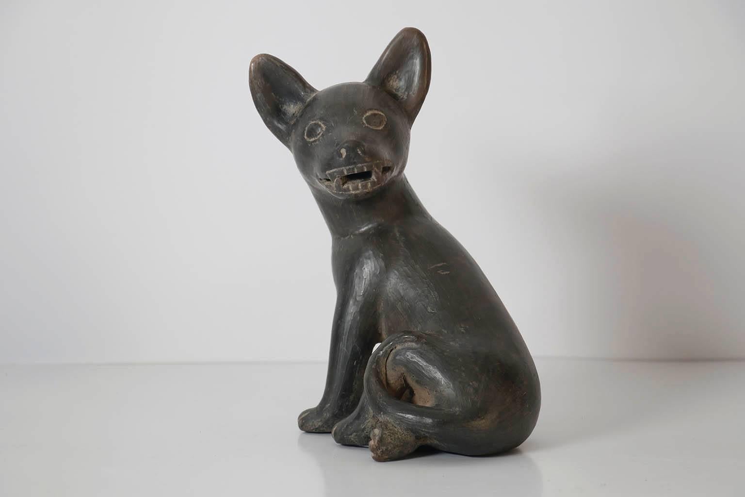  21st Century Set of Four Ceramic Gray Replica Xoloitzcuintle Dogs In Excellent Condition For Sale In OAXACA, OAXACA