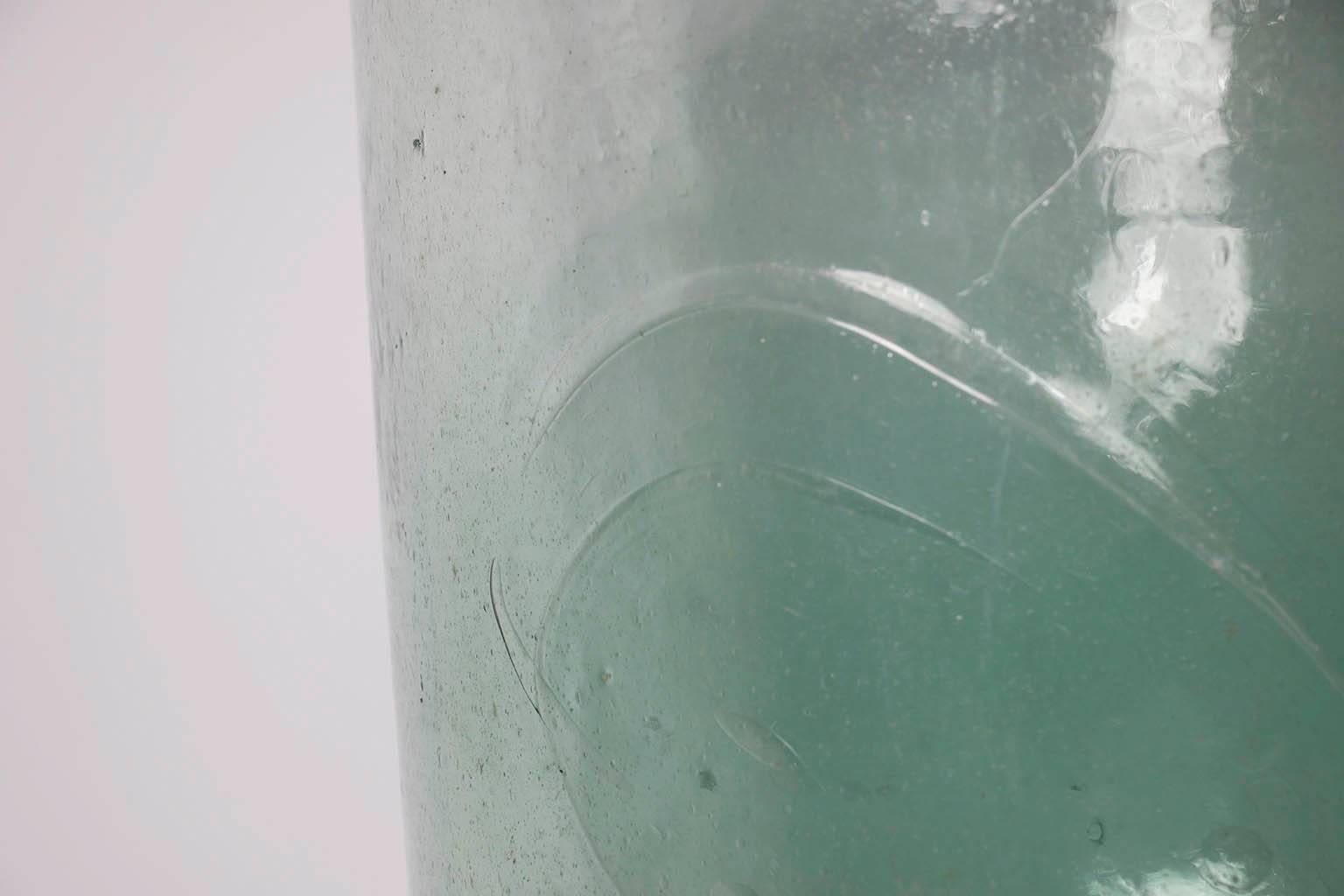 20th Century Green Handblow Glass Bottle/Demijohn from Oaxaca, Mexico 2