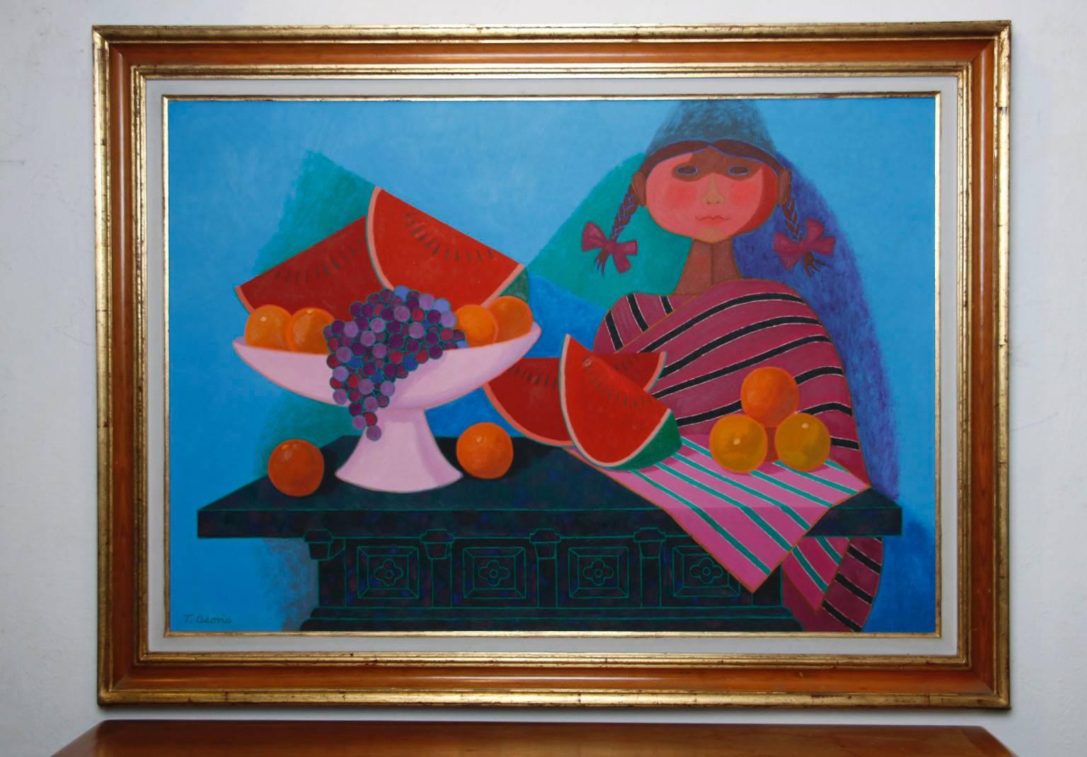 Canvas 20th Century Painting by Mexican Artist Trinidad Osorio For Sale