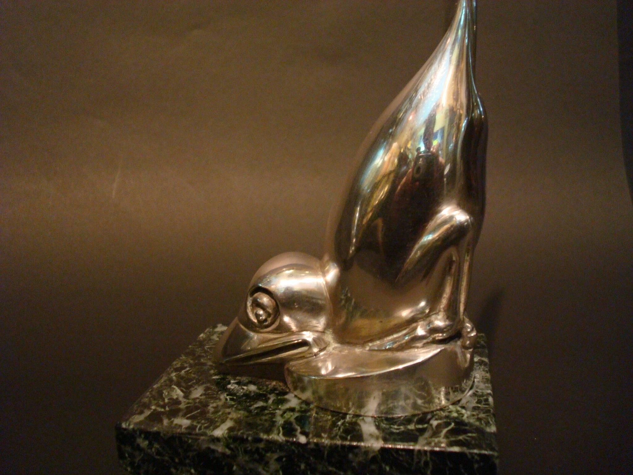 Art Deco Silver Plated Bronze Birds Bookends, M. Bouraine 2