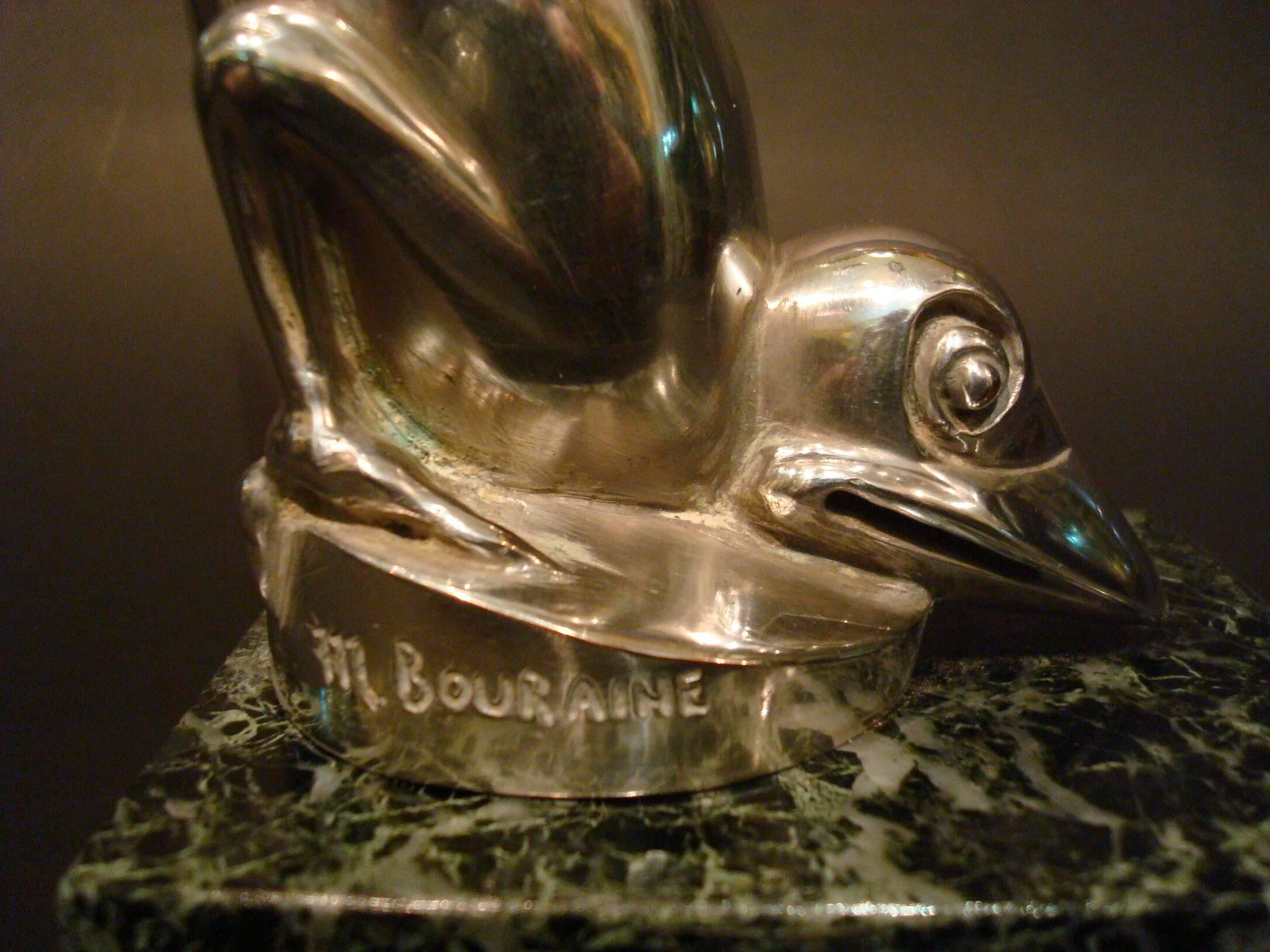 Art Deco Silver Plated Bronze Birds Bookends, M. Bouraine 4