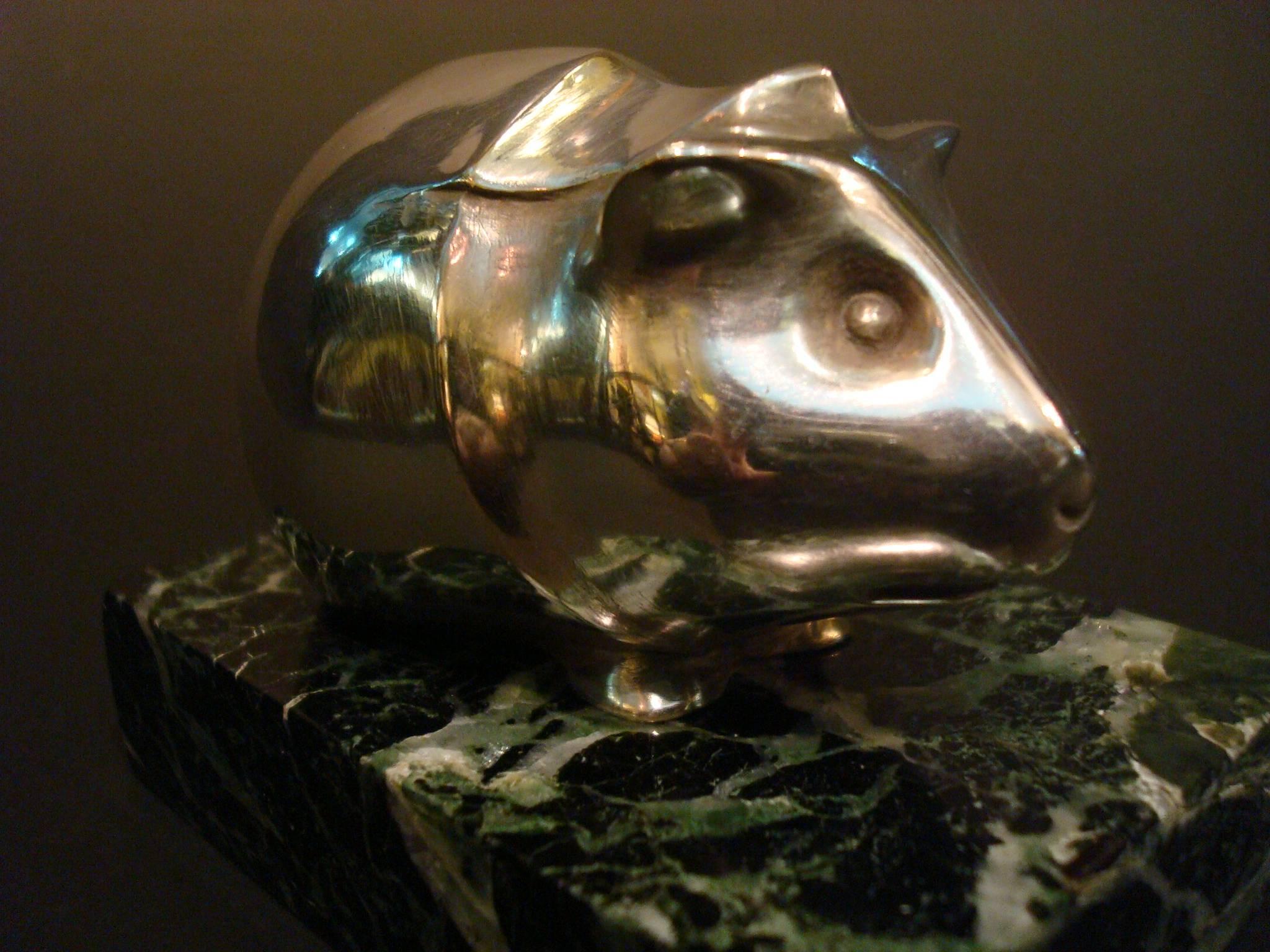 Art Deco Edouard Marcel Sandoz Guinea Pig Bronze Paperweight