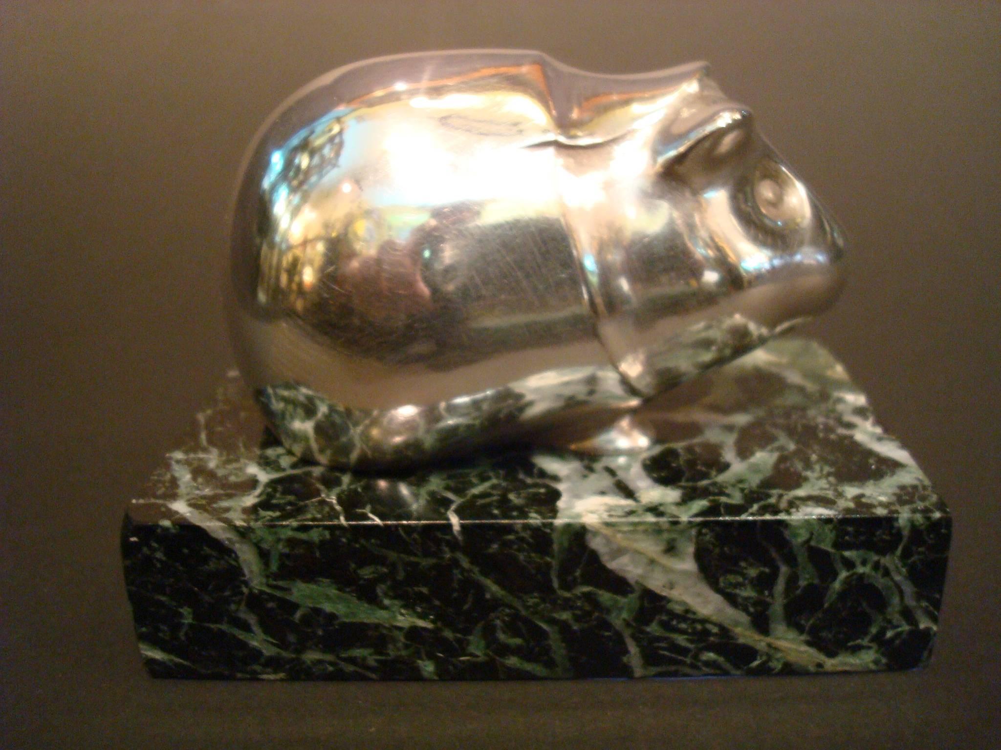 French Edouard Marcel Sandoz Guinea Pig Bronze Paperweight