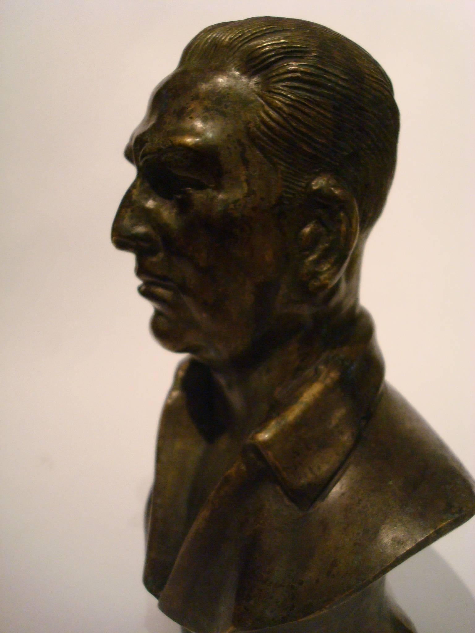 President of Argentina General Juan Domingo Peron Bronze Bust, Evita Peron was his wife. Very nice bronze desk piece, circa 1950. Numbered 17 of 50.