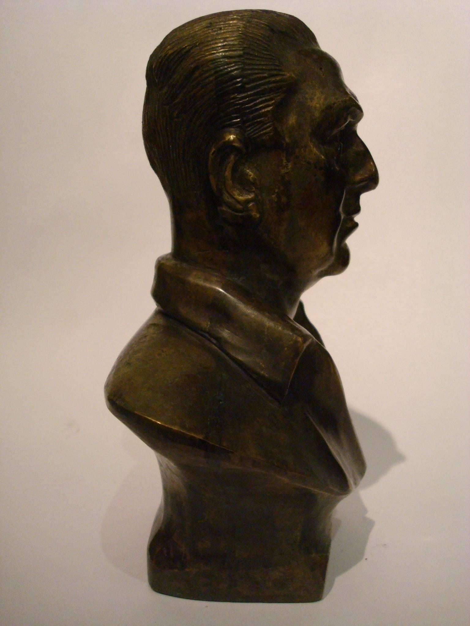 Modern Juan Domingo Peron Bronze Bust of Evita For Sale