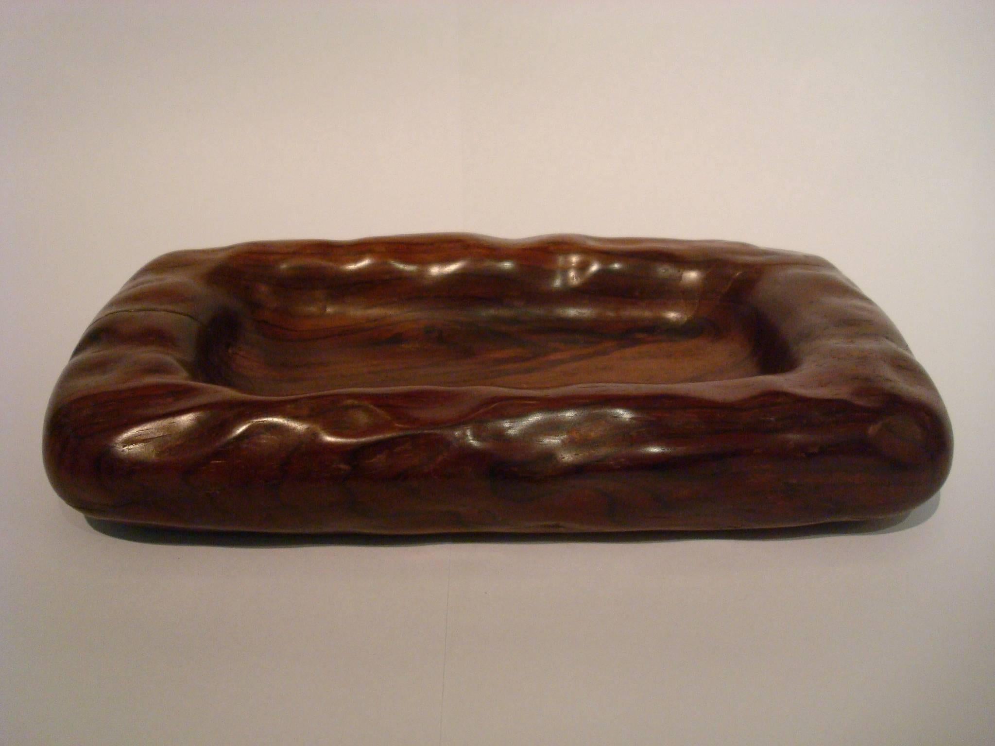 Lovely Alexandre Noll cigar ashtray or bowl. Carved in exotic wood. Signed, circa 1940.
