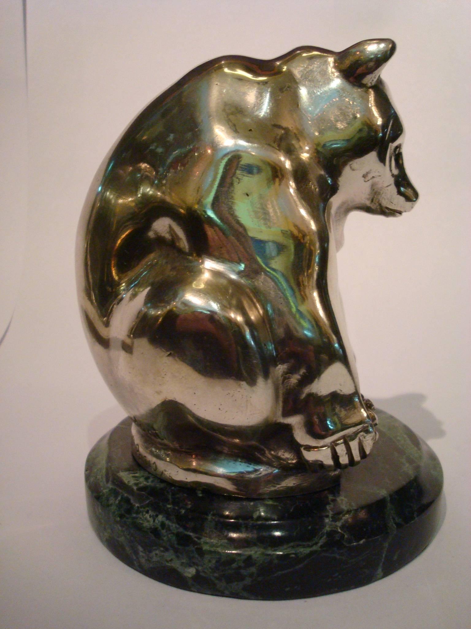 Mid-20th Century Grisby Bear Silver Plated Bronze Art Deco, France, circa 1925