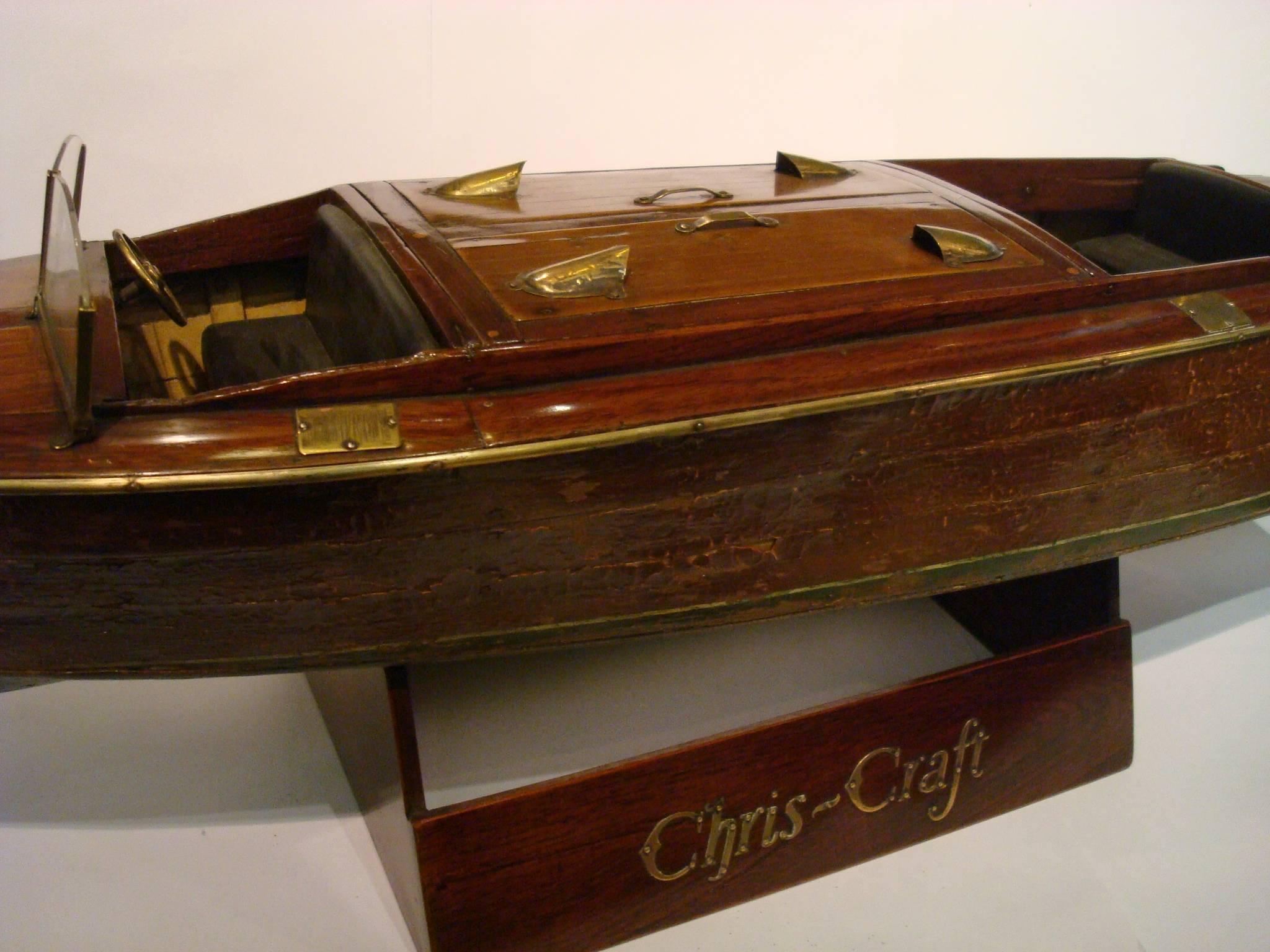 Mid-Century Modern Chris Craft Speedboat Sales Model, circa 1930s Nautical