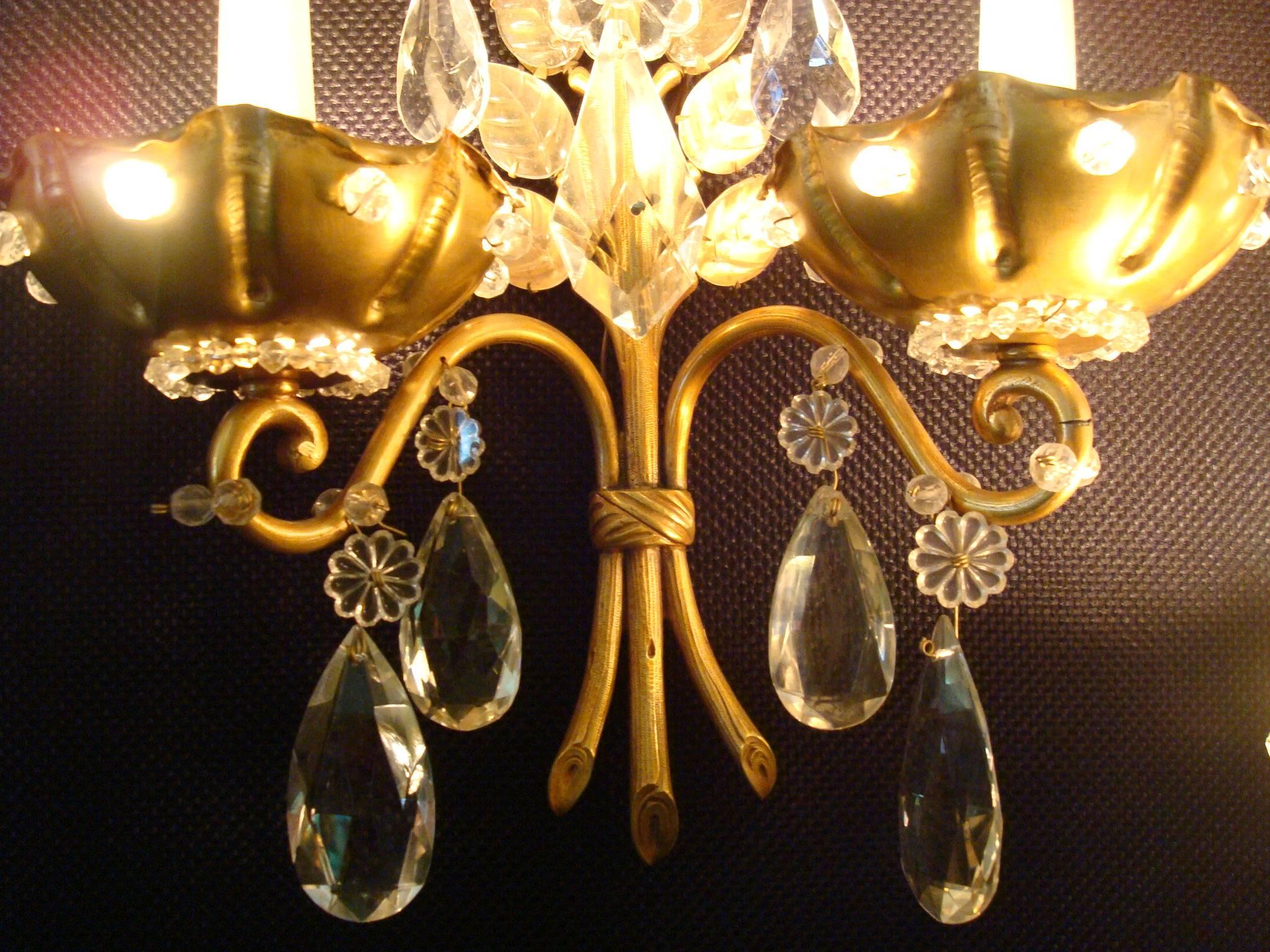 Four Maison Baguès Wall Sconces, France, 1940 im Zustand „Gut“ in Buenos Aires, Olivos