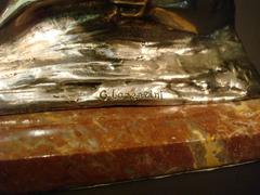 Car Driver Silvered Bronze Automobilia Bookends  , Signed G. Lorenzini