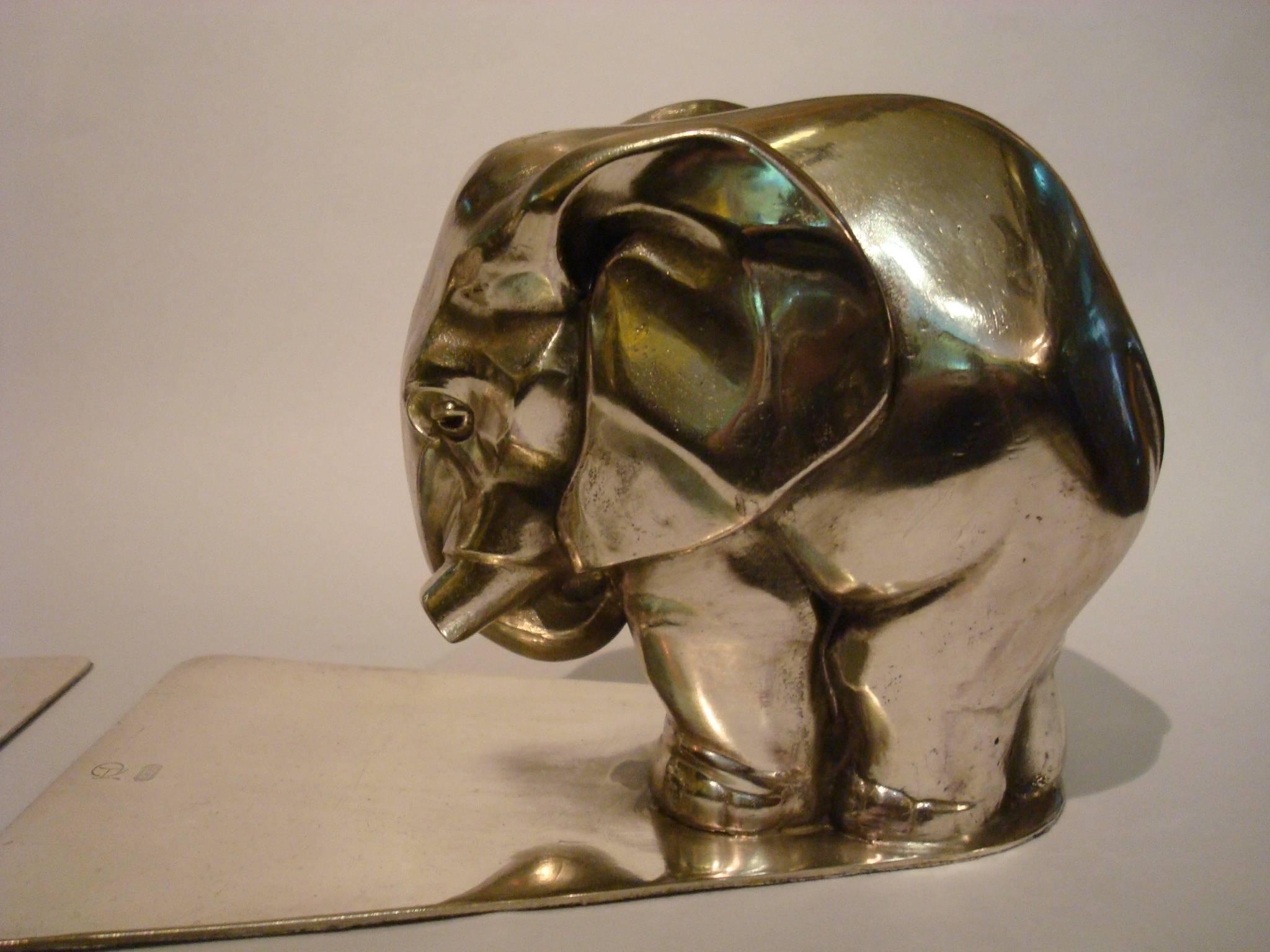 Mid-20th Century Pair of Art Deco Elephant Bookends by George Nilsson for Gero Holland