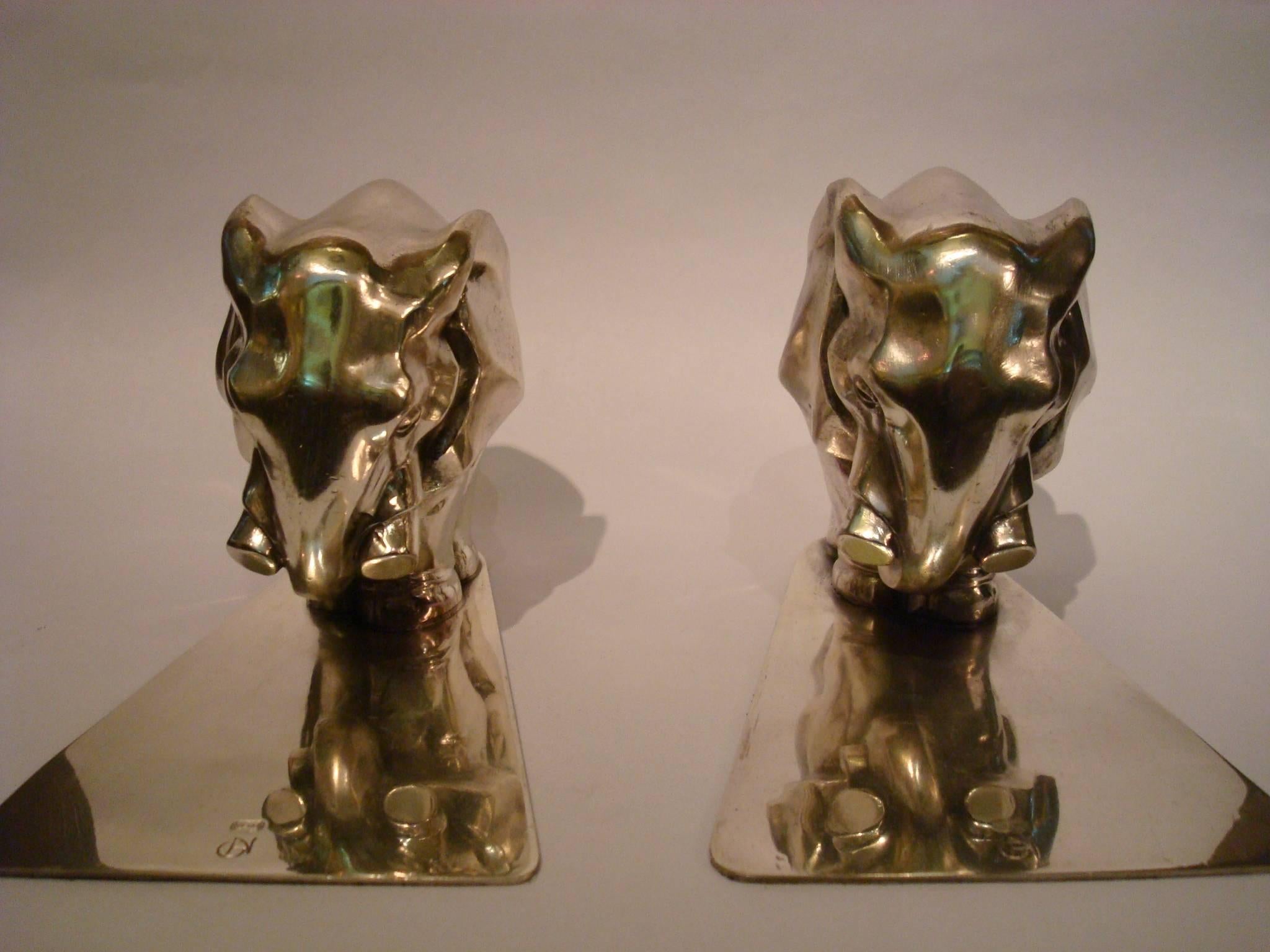 Pair of Art Deco Elephant Bookends by George Nilsson for Gero Holland 1