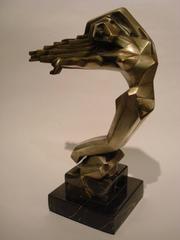 Art Deco Women Car Mascot, Hood Ornament, France, 1930, D.I.M. Cubist