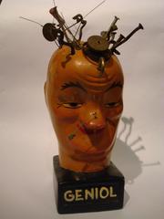 Luciano Achille Mauzán Antiquités Tête publicitaire Statue en plâtre