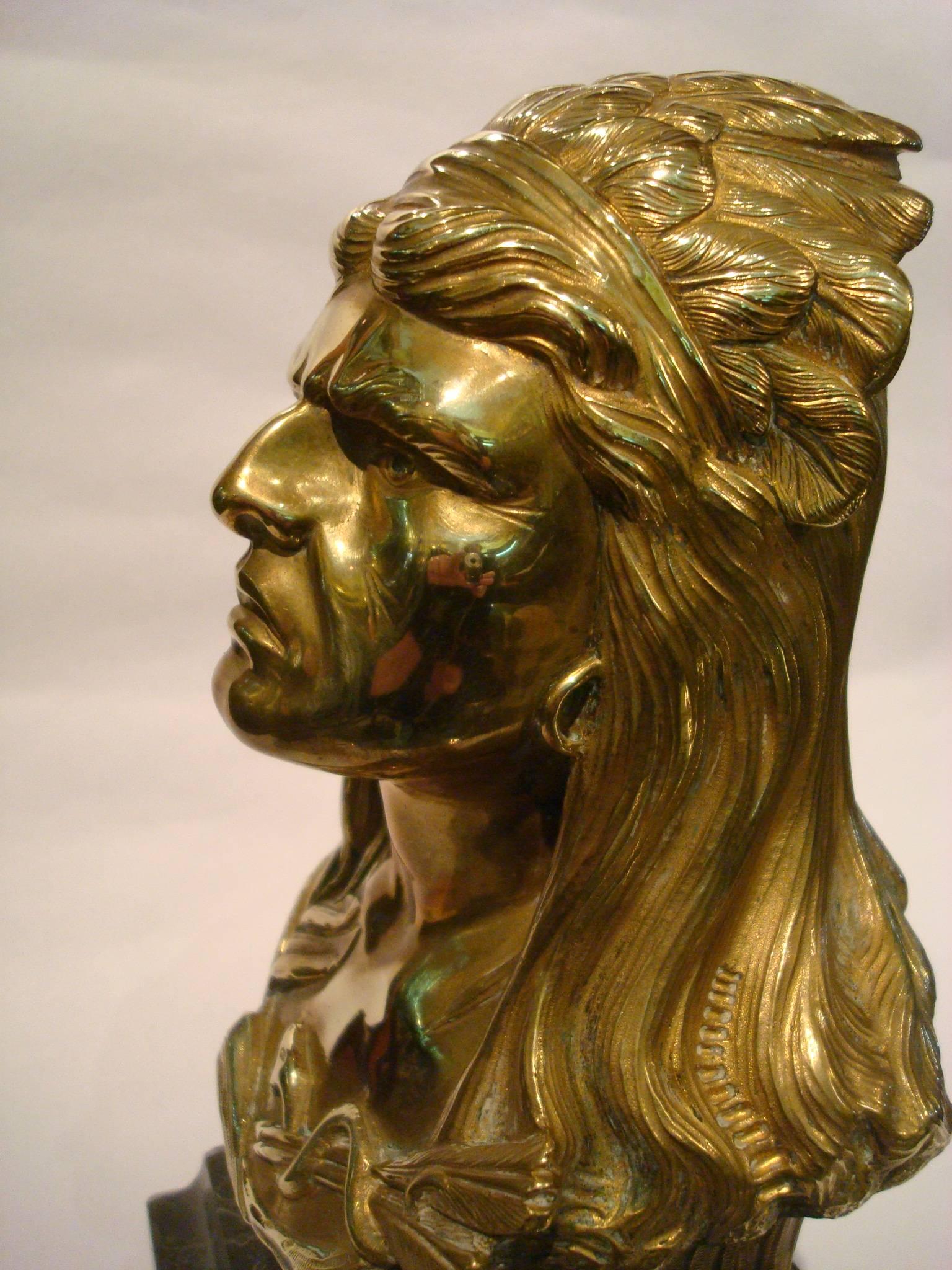 Native American-Indian Chief Bronze Sculpture 1