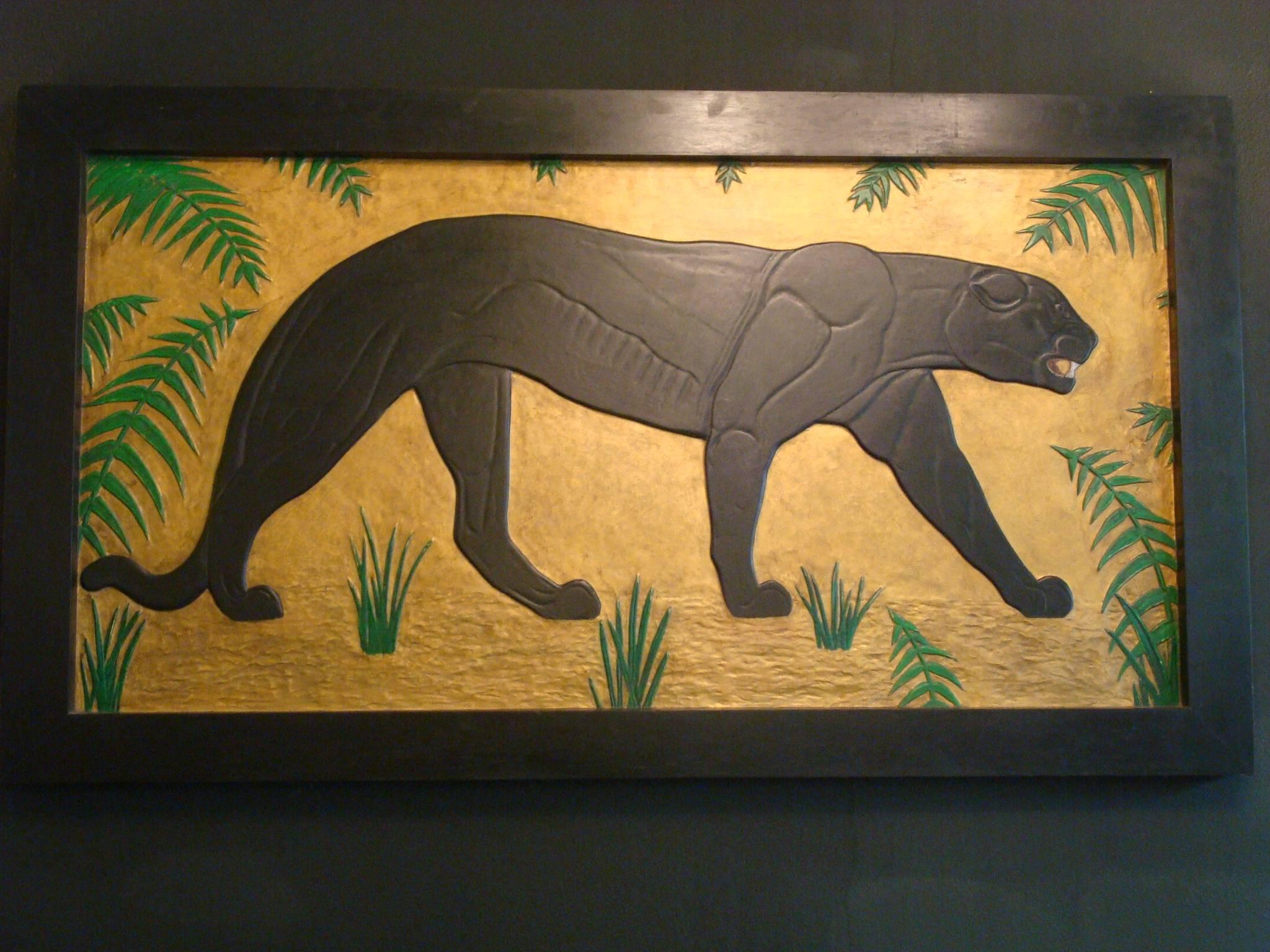 Art Deco Carved Panel Black Panther 2