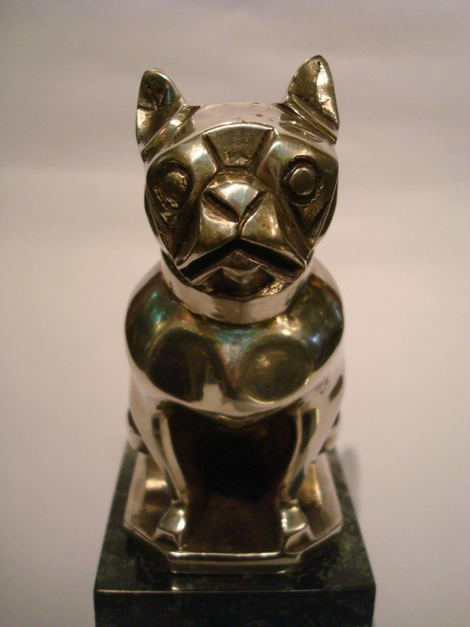 Early 20th Century Art Deco French Bulldog Bookend or Paperweight, France, 1925