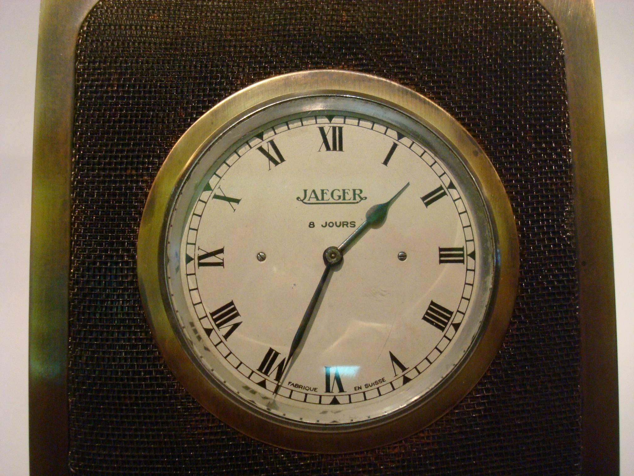 Swiss Alfa Romeo Classic Car Radiator Desk Clock, Jaeger, 1920´s. Automobilia For Sale