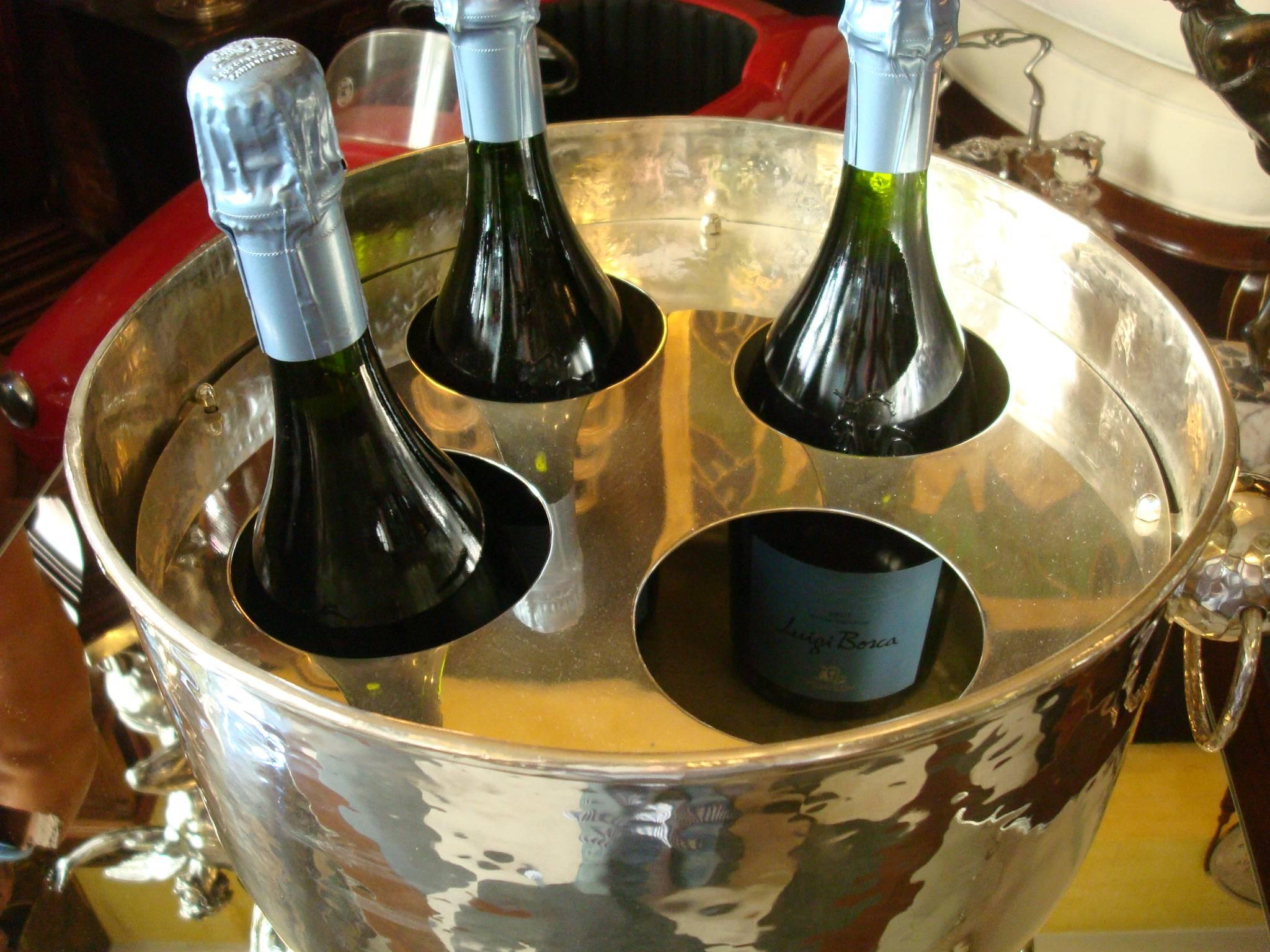 Italian Giant Art Deco, Arts and Crafts Champagne Wine Cooler, Four to Six Bottles