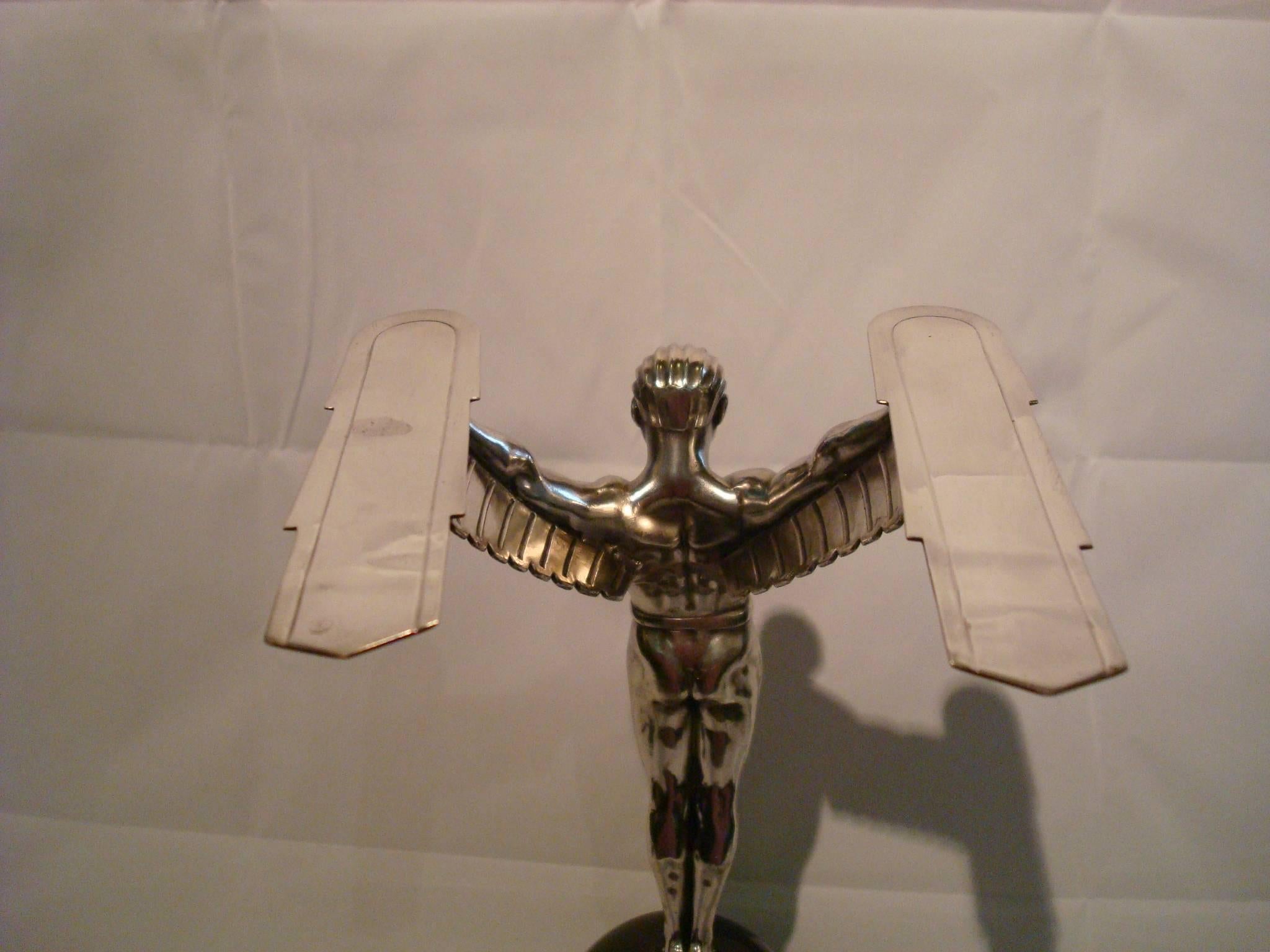 German Icarus, an Art Deco Sculpture of a Winged Male Nude Attributed to Schmidt Hofer