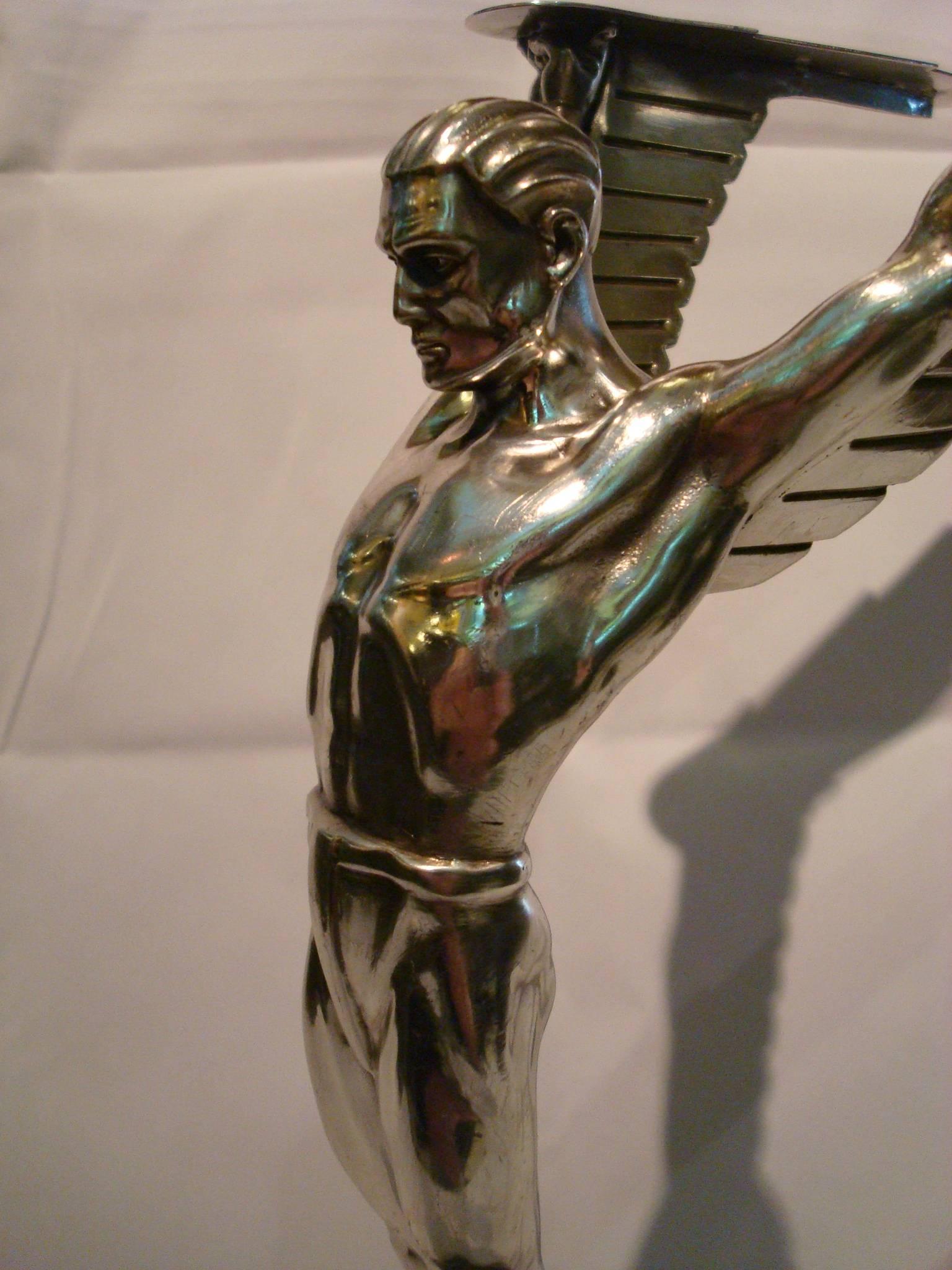 Icarus, an Art Deco Sculpture of a Winged Male Nude Attributed to Schmidt Hofer 1