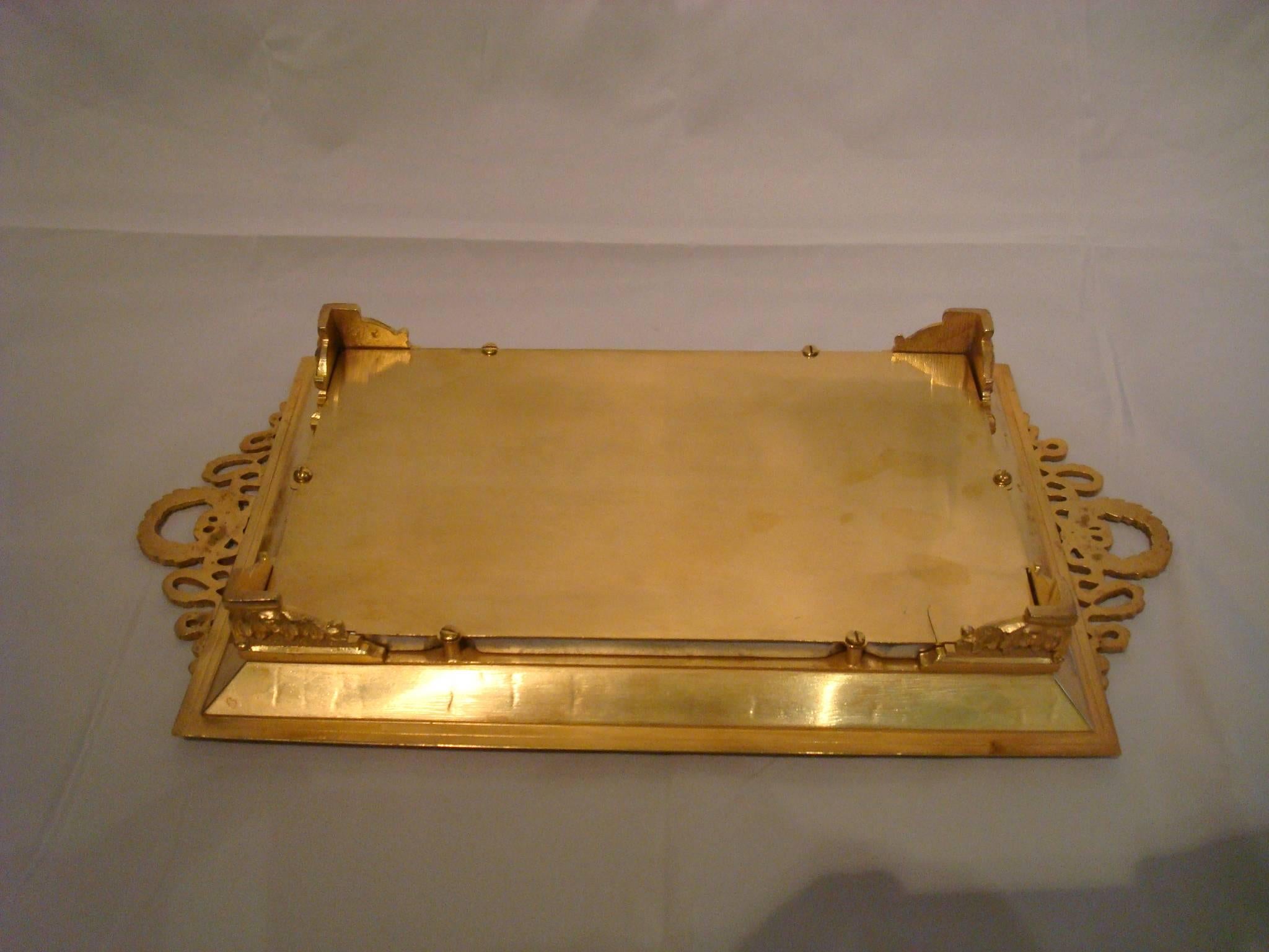 French Neoclassical Gilt Bronze Jewelry, Business Card, Keys, Receiving Tray 3