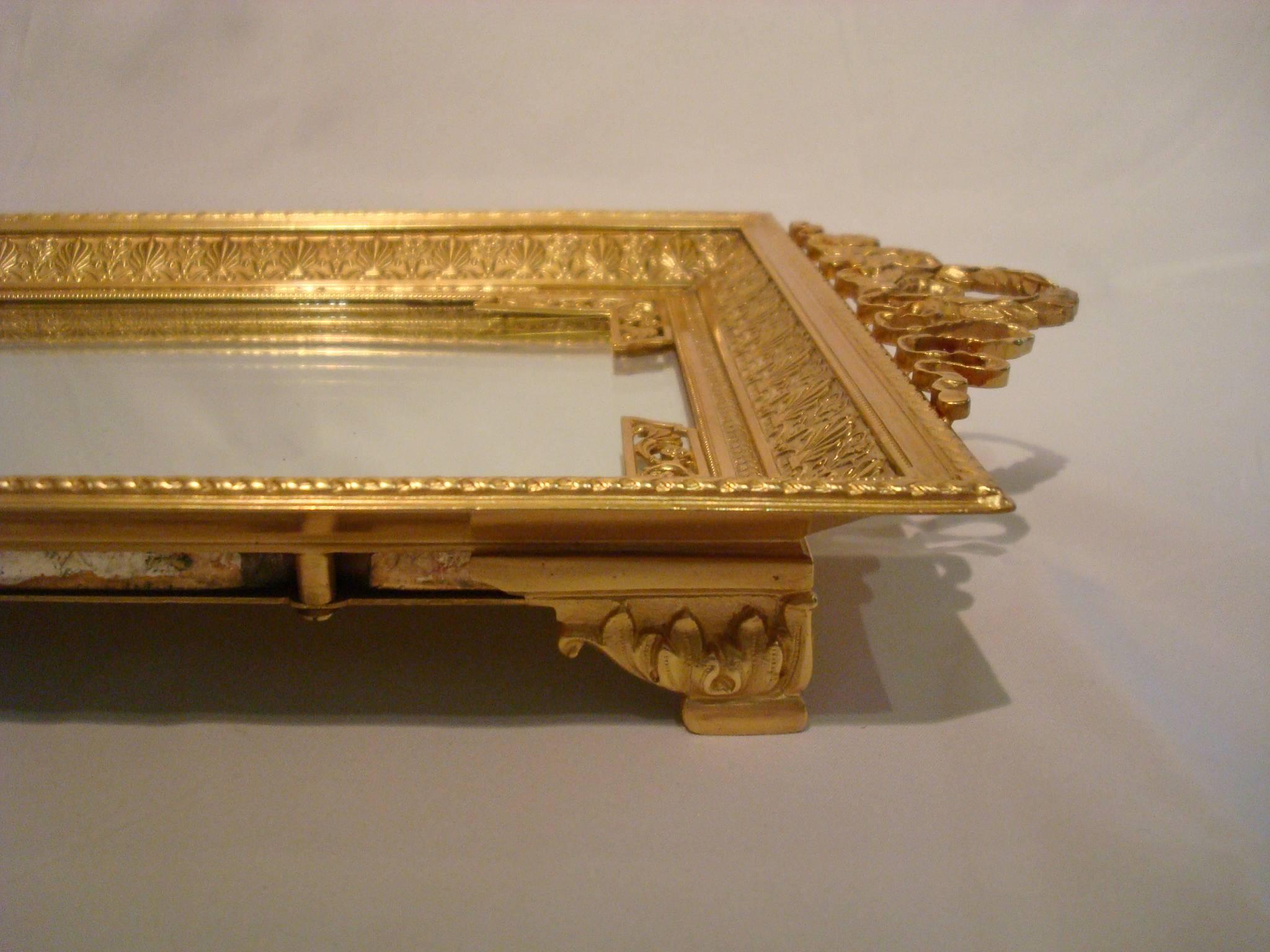 French Neoclassical Gilt Bronze Jewelry, Business Card, Keys, Receiving Tray 4