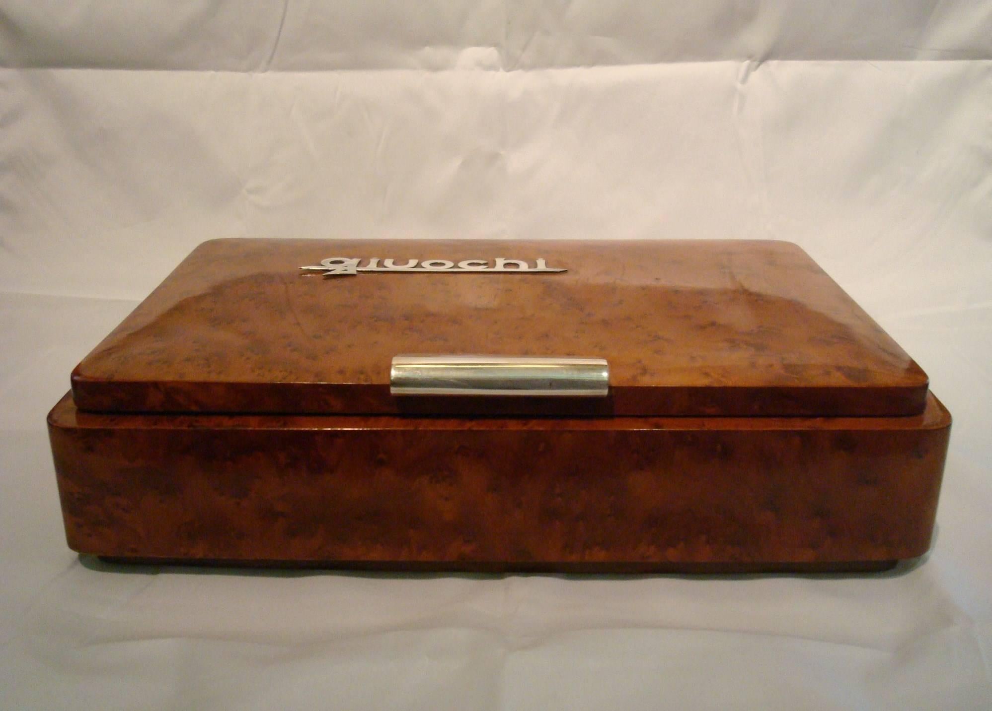 Art Deco Game Box Silver, Italy, 1920s In Good Condition In Buenos Aires, Olivos