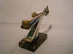 Art Deco Cubist Rare 'Comet' Car Mascot by Becquerel, French, circa 1920-1925