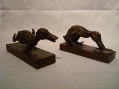 Rare Edith B. Parsons Little Ducks Bronze Figural Bookends, American