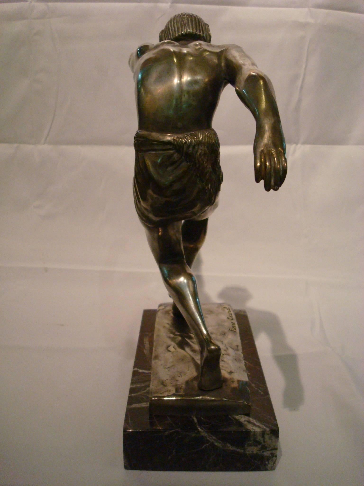 20th Century Art Deco Devil - Faun - Satyr Silvered Bronze Sculpture, 1920s