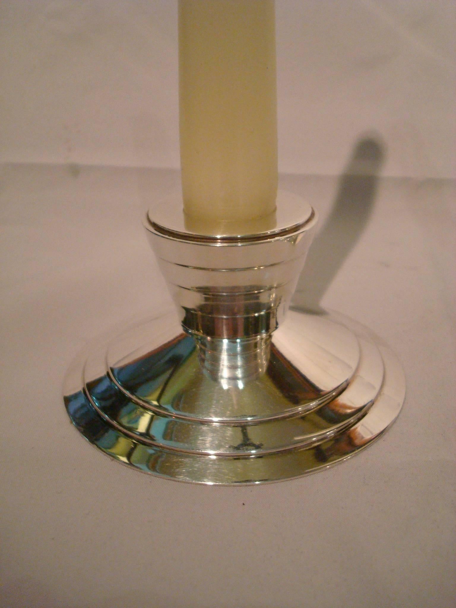 Christofle Mid Century / Art Deco design candelabra candleholder, France, 1970s. They are really chic!
Wine cooler is not included, it´s sold separate.