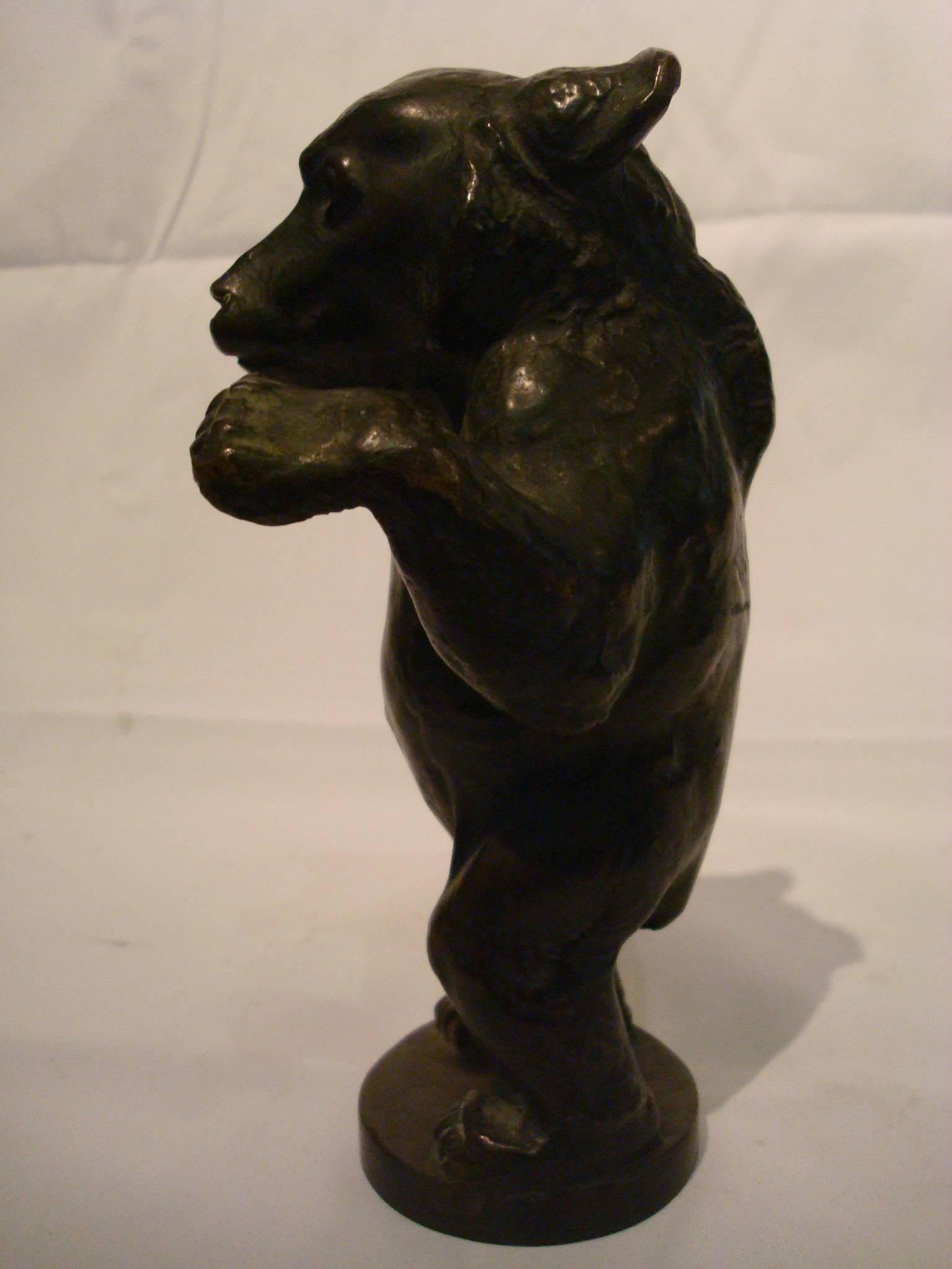 Young Bear Bronze Figure In Good Condition For Sale In Buenos Aires, Olivos