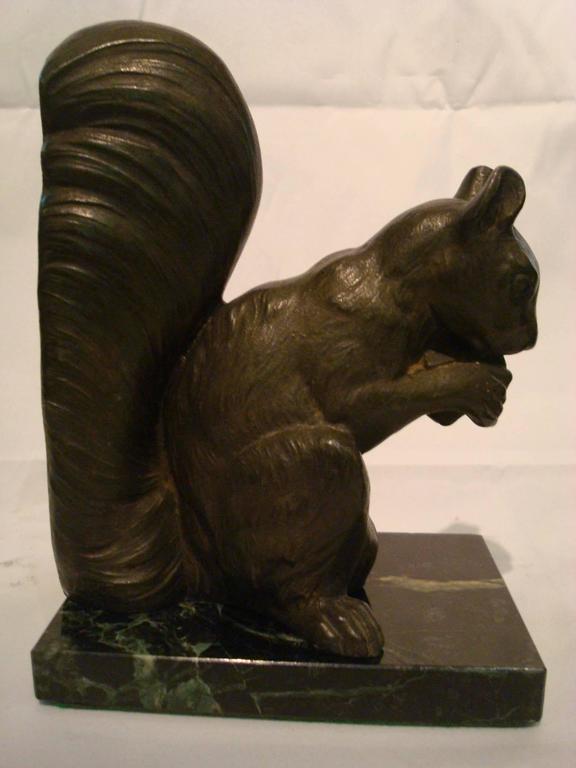 Squirrel Eating Nuts Bookends, France, 1920s at 1stDibs