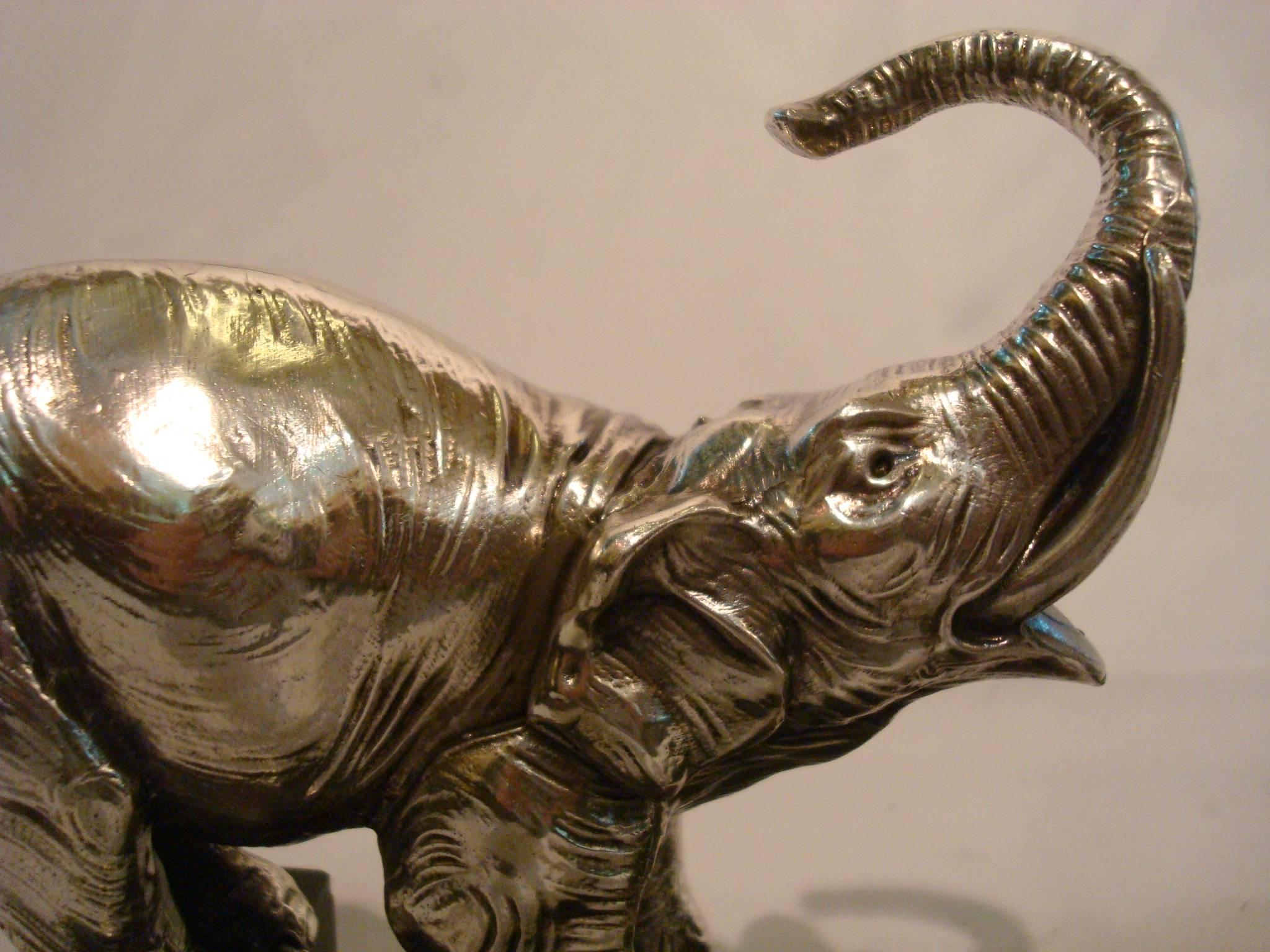 Early 20th Century Art Deco Elephants Bookends, France, 1920s