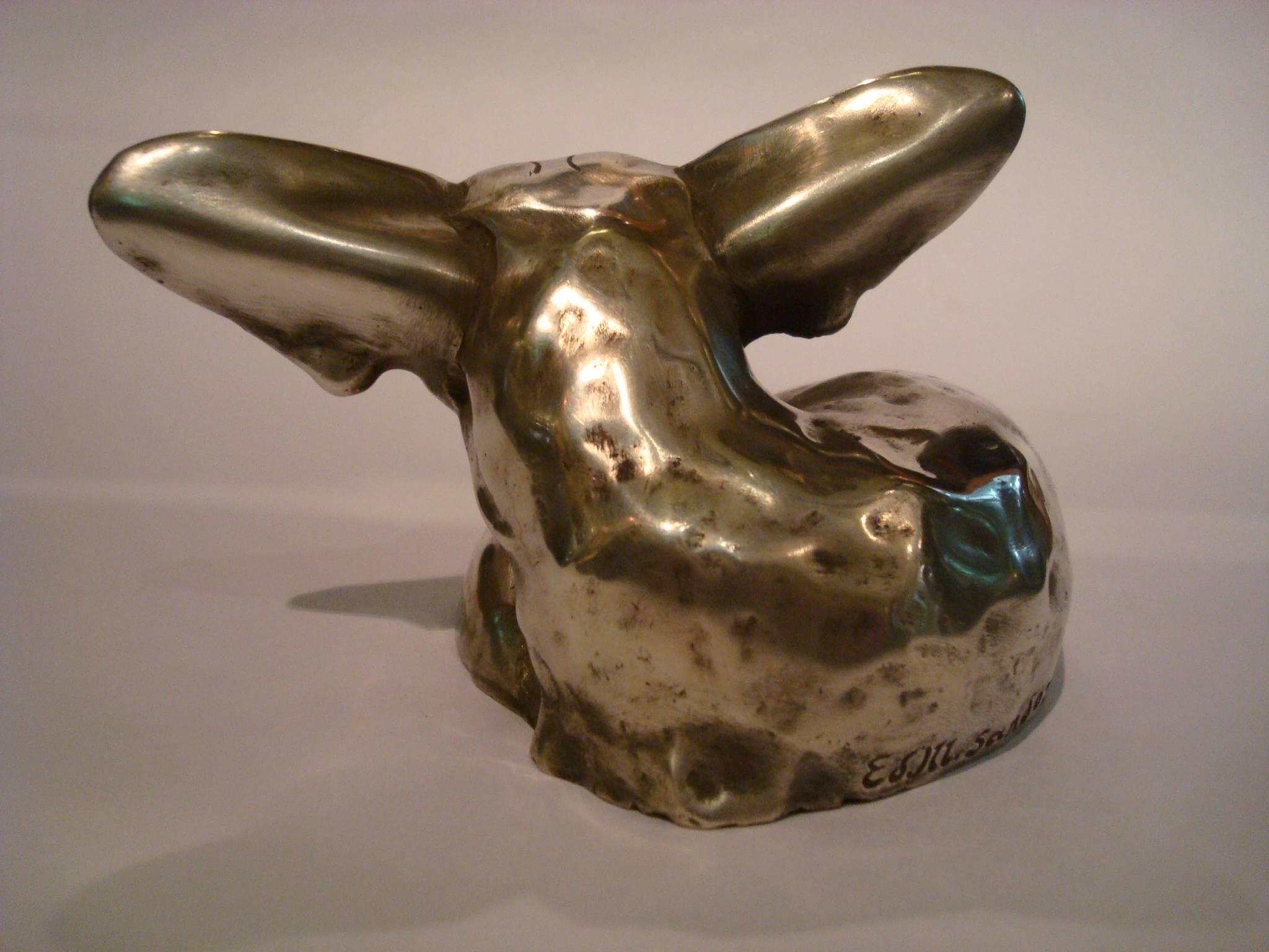 Early 20th Century Art Deco Bronze Sculpture Fennec, Fox by Edouard-Marcel Sandoz, France