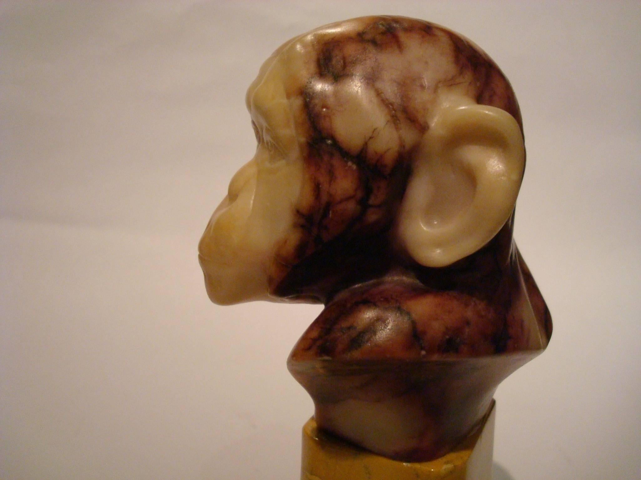 Fantastic marble monkey bust.