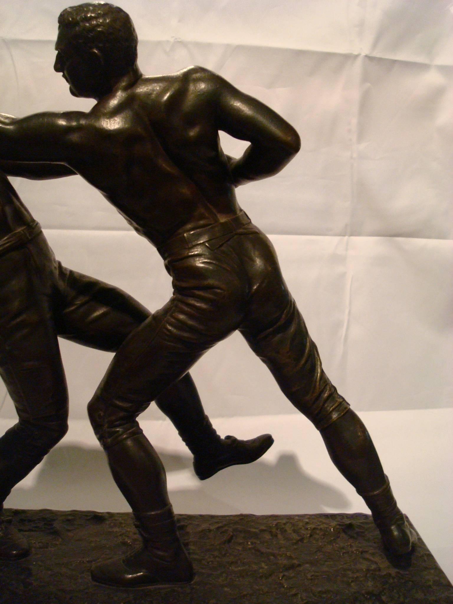 19th Century French Bronze Sport Pugilist Box Sculpture by E. Hebert 2