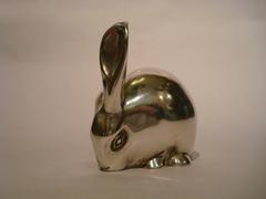 Art Deco Bronze Sculpture Rabbit by Eduard Marcel Sandoz, Susse Freres, 1920
