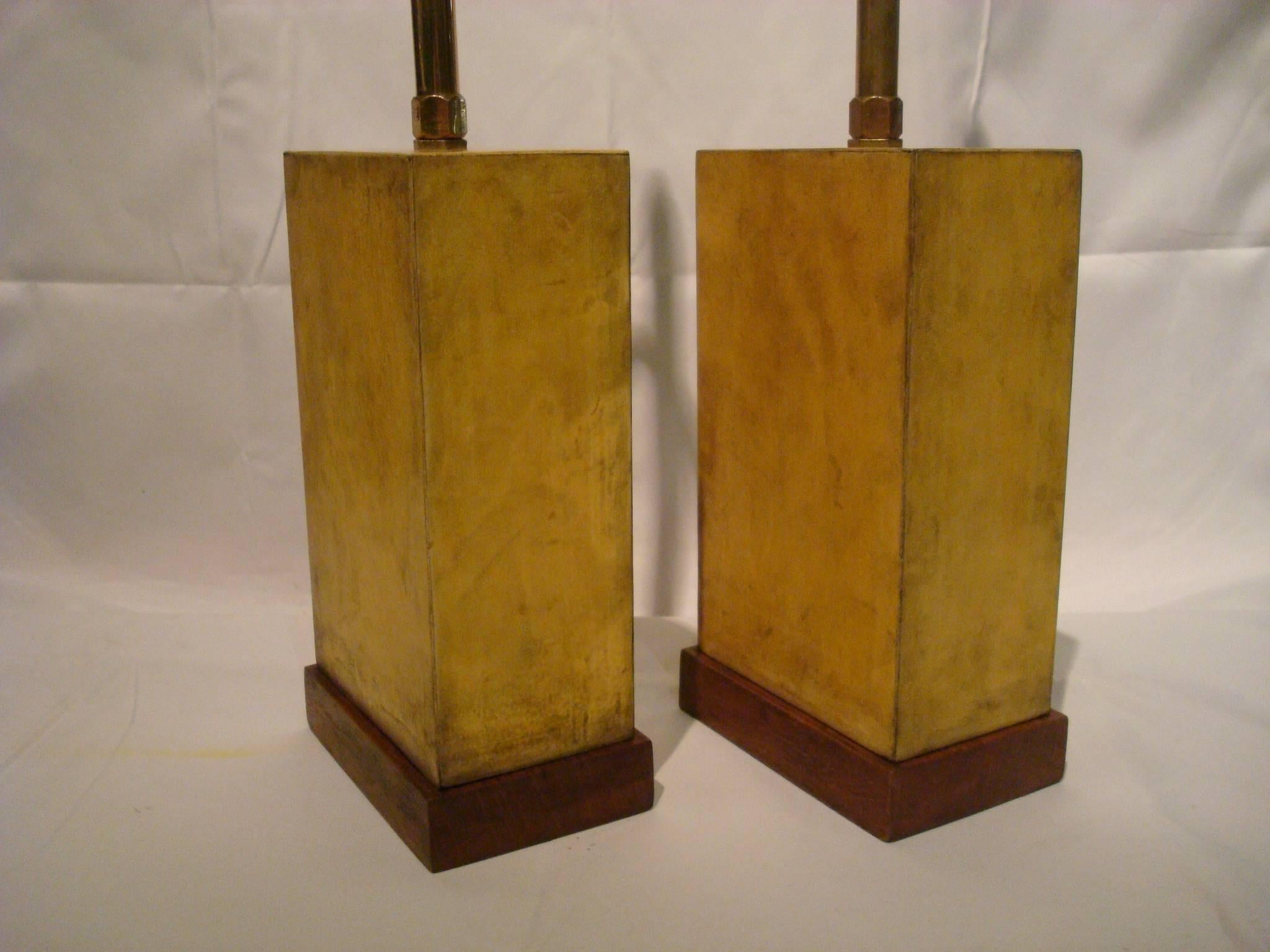 Art Deco Jacques Adnet Parchment Table Lamps, France, 1930s In Good Condition In Buenos Aires, Olivos