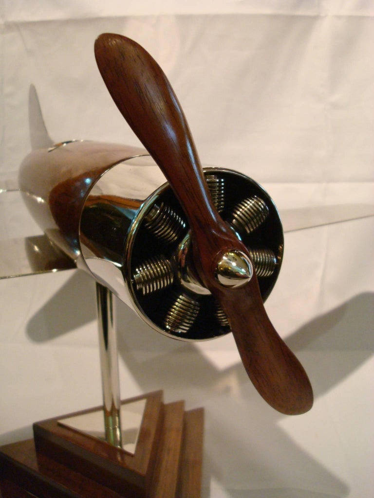 20th Century, Art Deco Streamline Airplane Wooden Model Sculpture