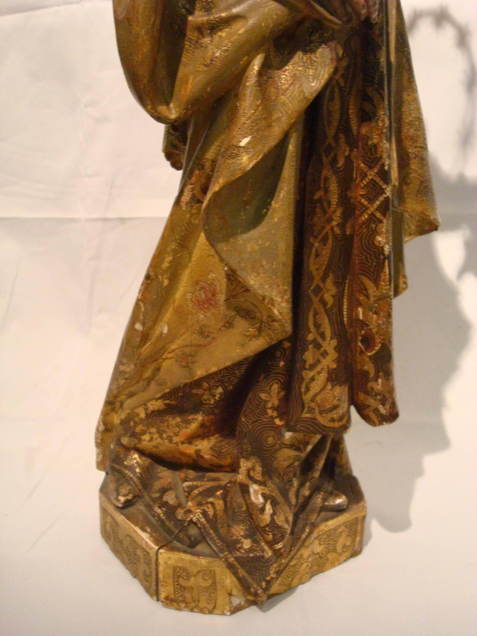 virgin mary wooden statue