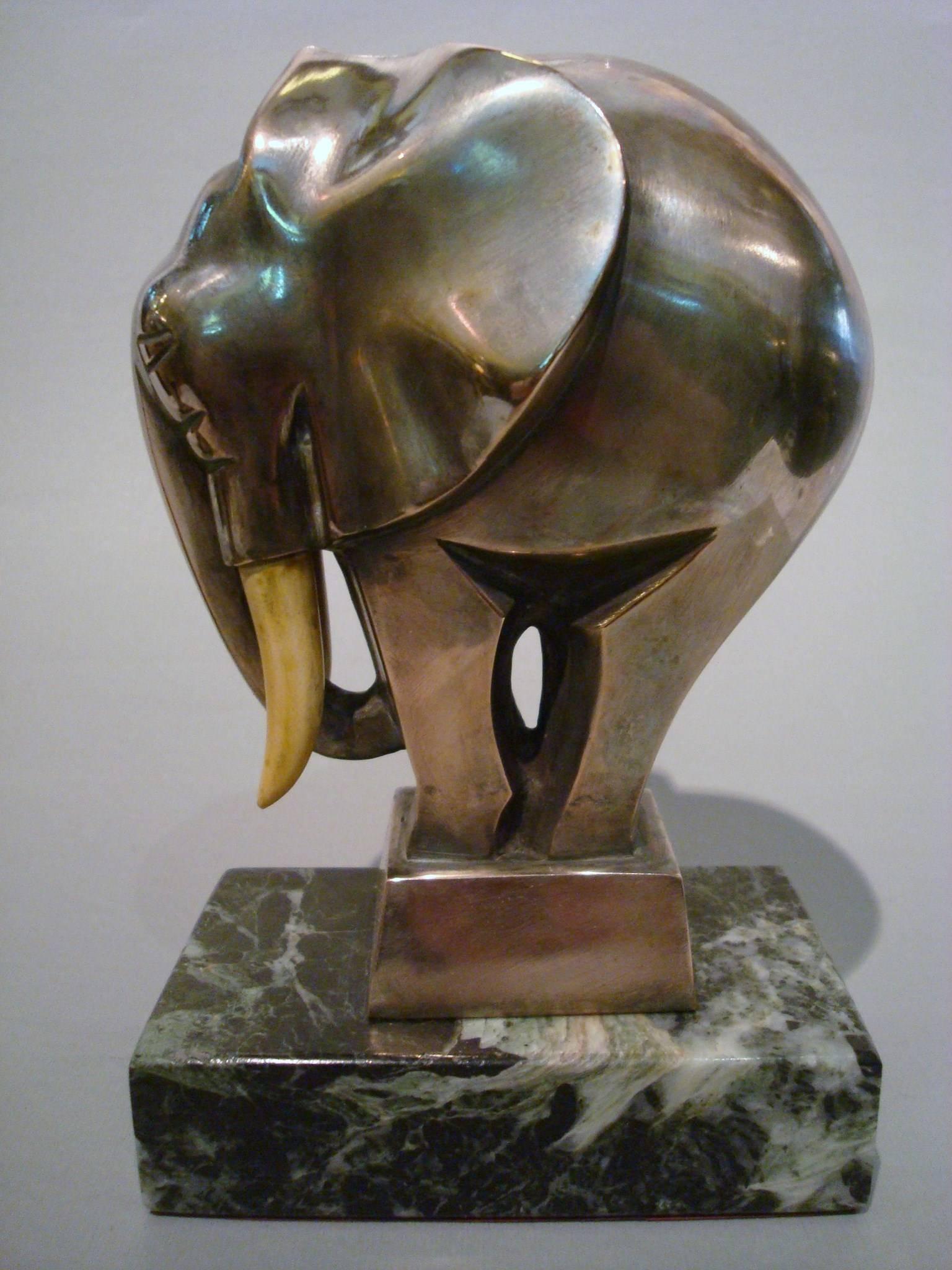 Art Deco Bronze Elephant Bookends Signed G. H. Laurent, France, 1920s 2