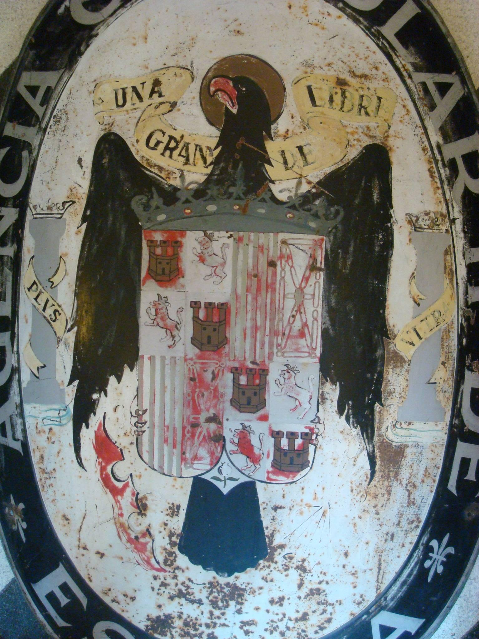 Painted Spanish Consulate Embassy Sign with Royal Eagle, 1910-1930