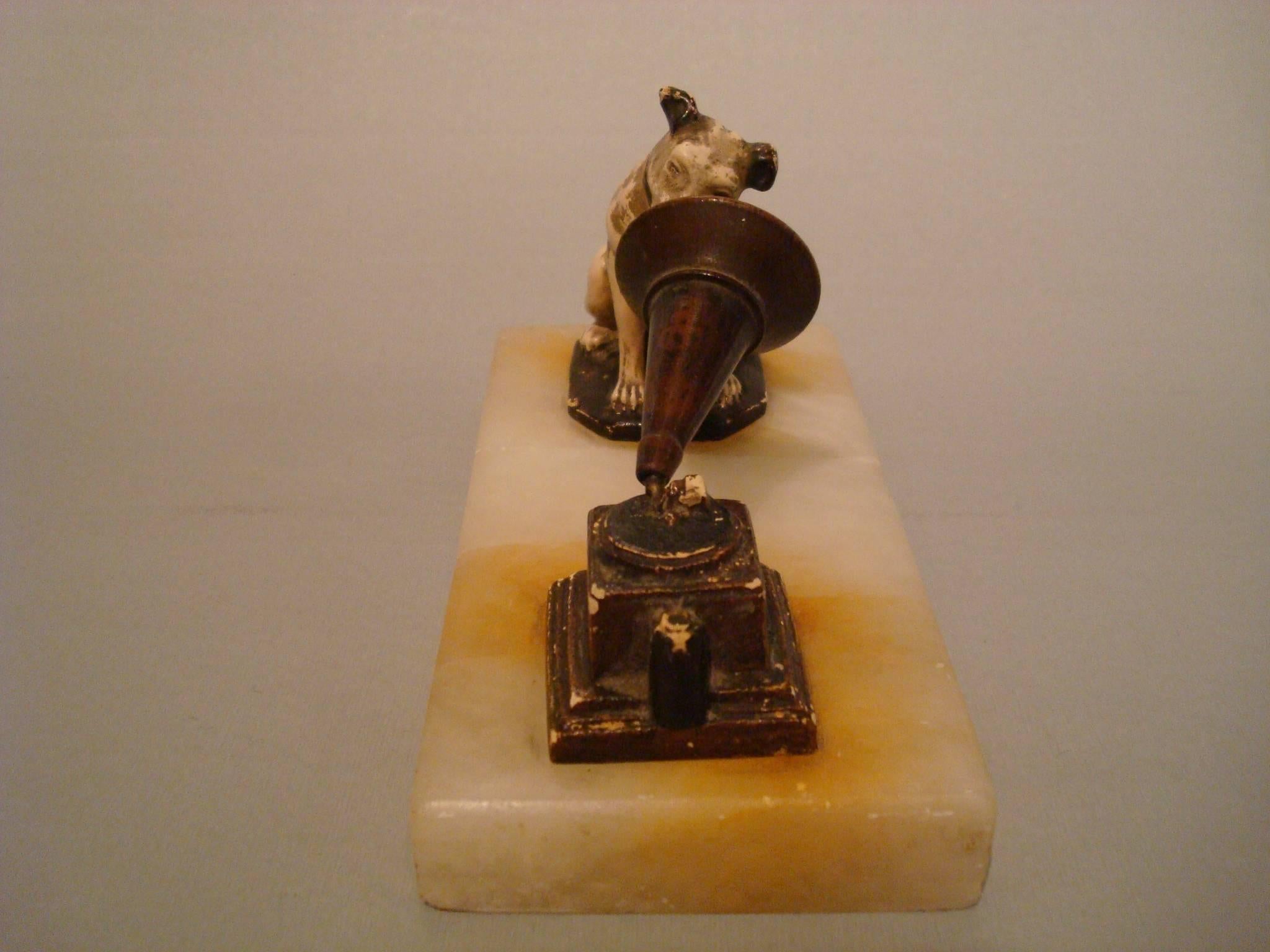 Arts and Crafts R.C.A. Victor - Nipper Sculpture Paperweight Advertising, 1910