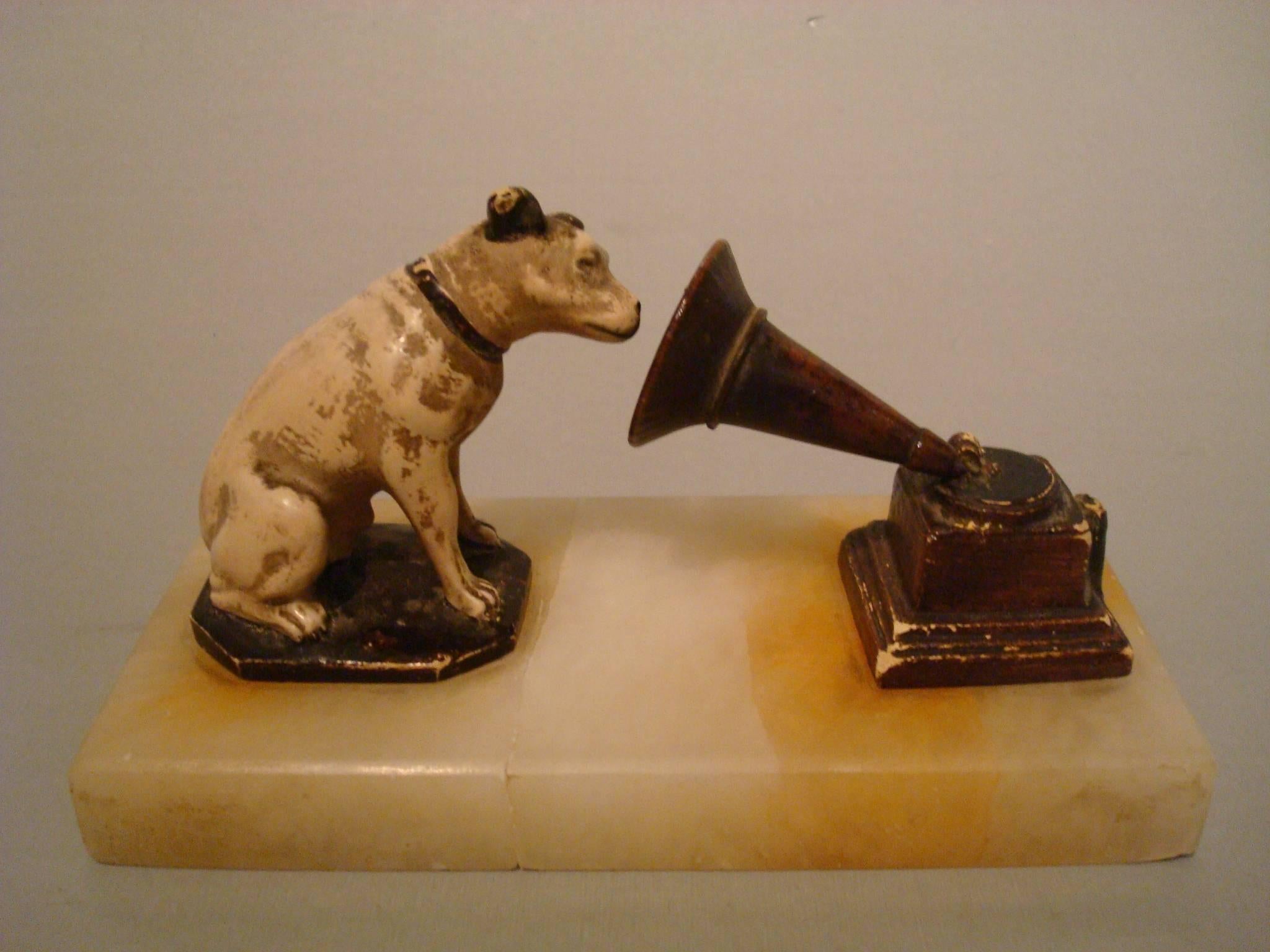 American R.C.A. Victor - Nipper Sculpture Paperweight Advertising, 1910