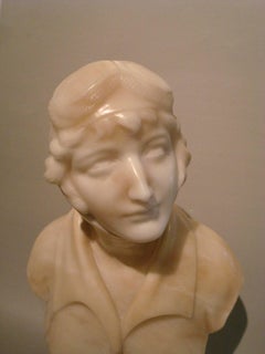 Alabaster Sculpture of Female Pilot Amelia Earhart 1920s Aviation Memorabilia
