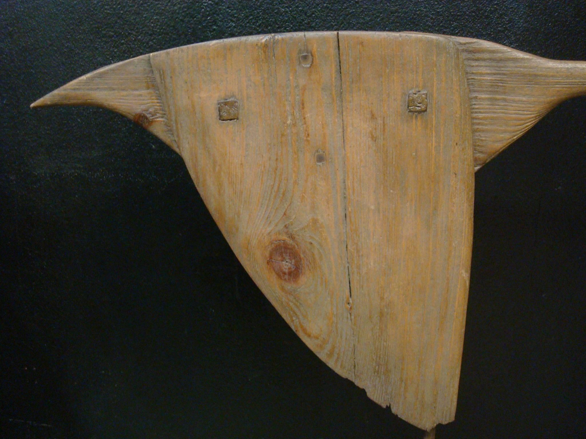 Country Folk Art Carved Wooden Flying Goose, Duck Sculpture