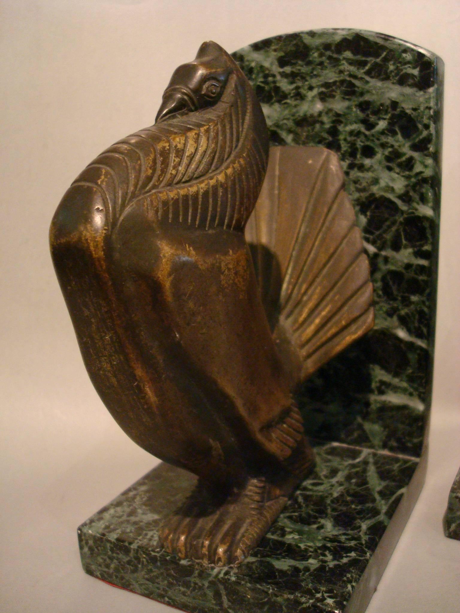 Art Deco Turkey Bronze Bookends Signed Irenee Rochard In Good Condition For Sale In Buenos Aires, Olivos